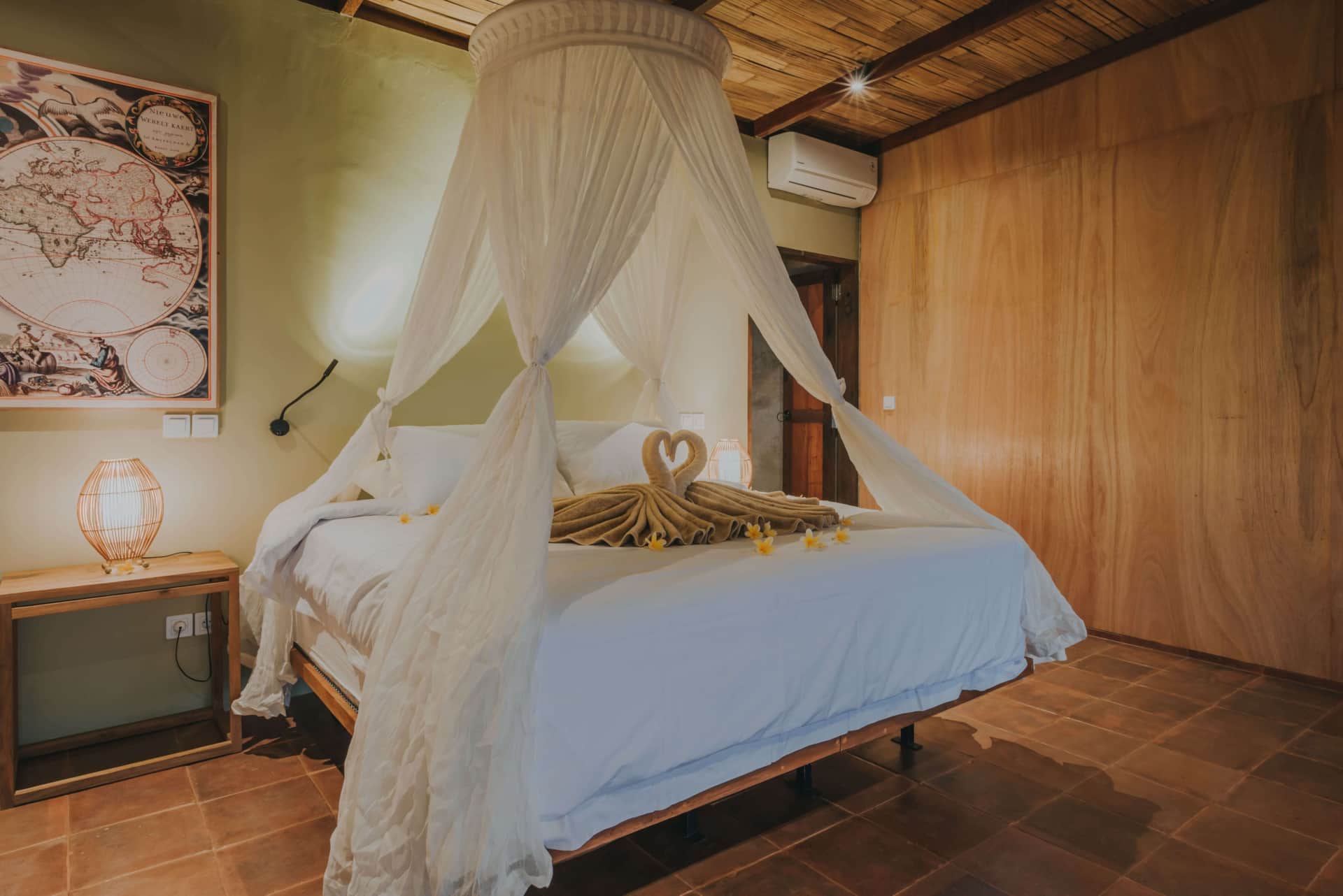 Villa Kesambi, chambre à baldaquin