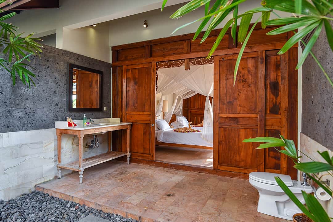 Villa Gajah, salle de bain extérieure