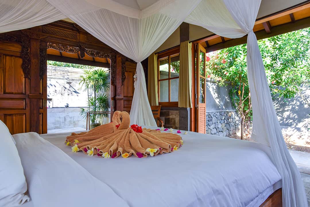 Villa Gajah, chambre à baldaquin